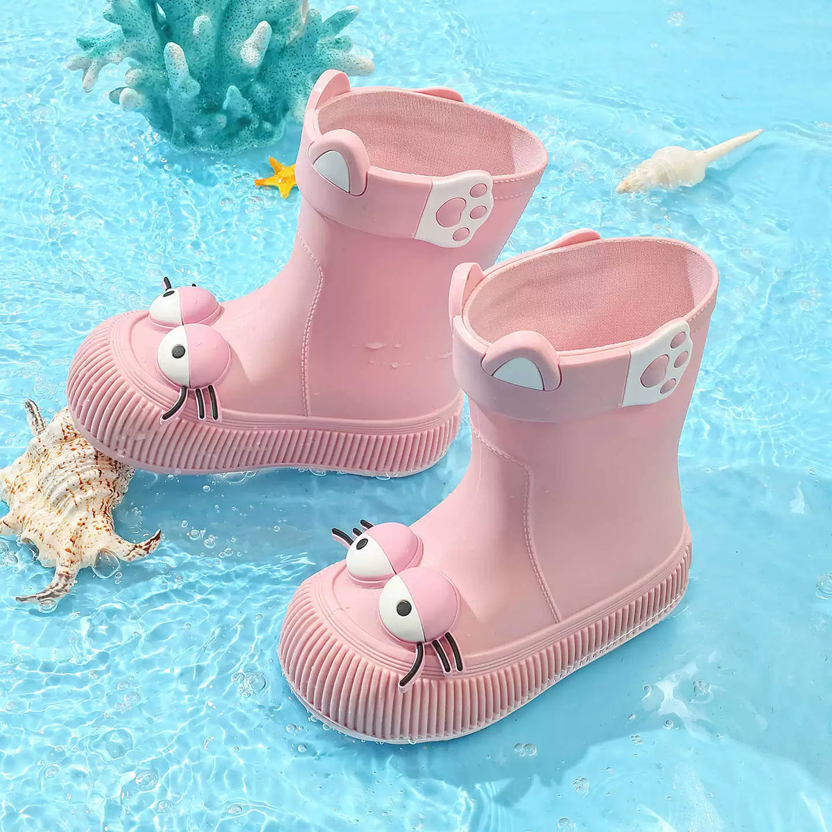 GoodsZori Kids' Kitten-Pattern Rain Boots - product image 1